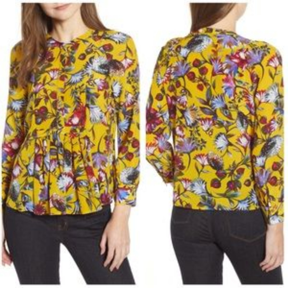 J. Crew Silk Pleated Popover Top - large